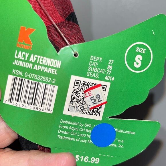 I’m Dream Out Loud by Selena Gomez Women's Plaid Sleeveless Lace Hem Top Small N - Picture 5 of 10